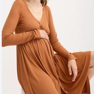 The Softest Rib Nursing Dress, Henna